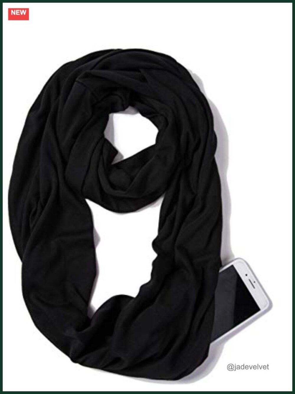 Women's Infinity Loop Scarf with Hidden Zipper Pocket, Lightweight Travel Neck
